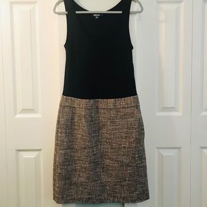 Sz 6 DKNY black and tweed sleeveless dress